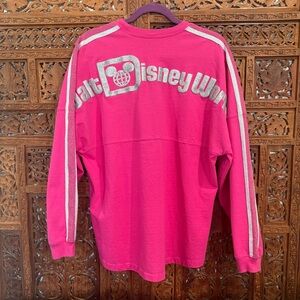 Spirit Jersey Disney World Disney Parks Bright Pink Silver Accents Womens Large